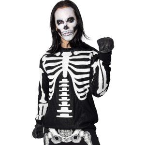 Ribcage Skeleton Bones Gothic Sweater 100% Cotton Knit S-M-L-XL-2XL-3XL NWT